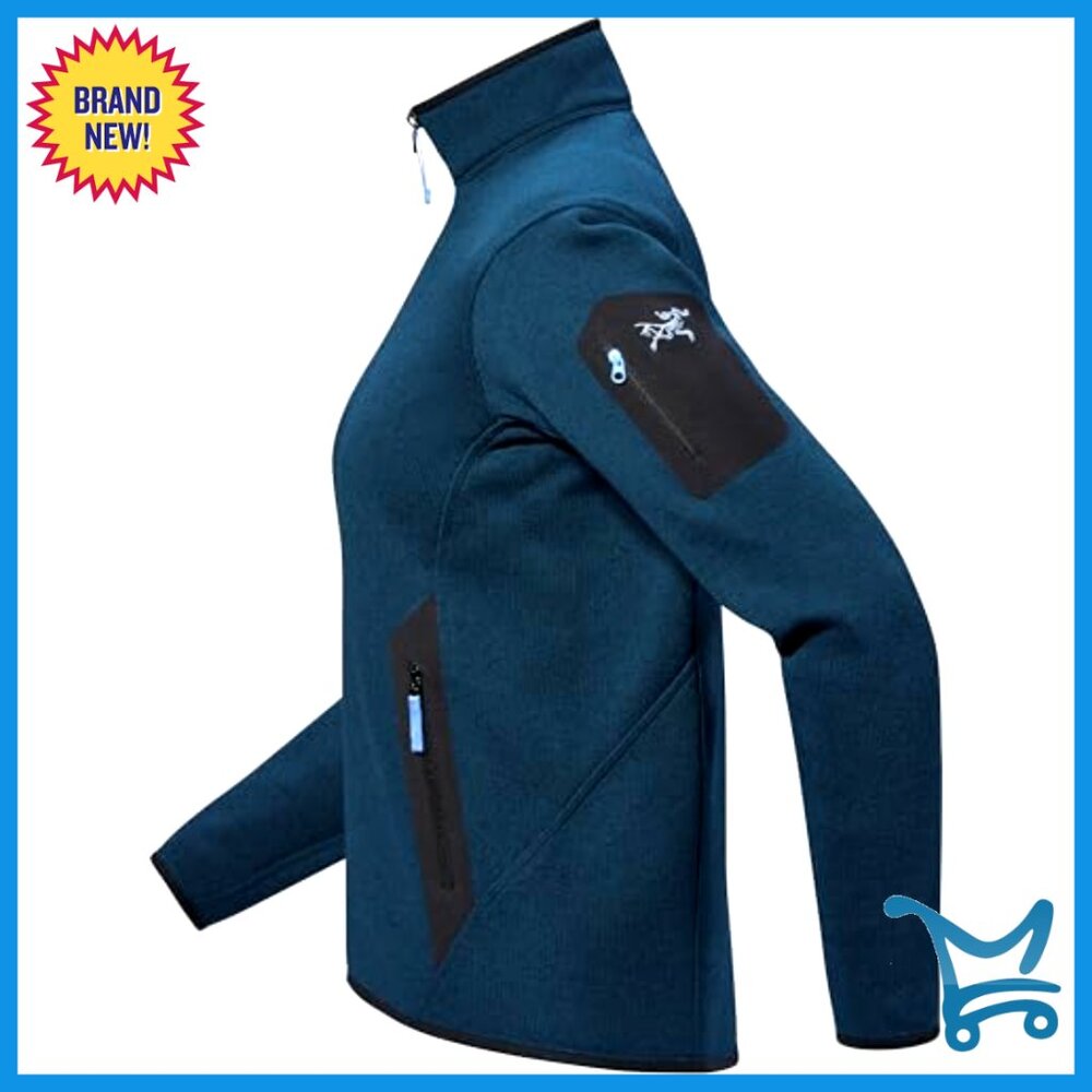 Recycled Fleece Cardigan, Hooded Zipper, Long Sleeve, Durable Midlayer - Picture 7 of 7